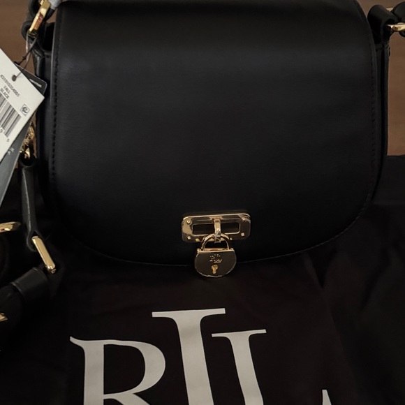 Ralph Lauren Black Crossbody Bag with Gold Accents - Picture 5 of 10
